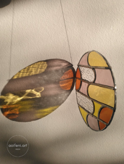 bauhaus geometric circle suncatcher