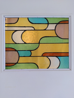 bauhaus style bathroom door window